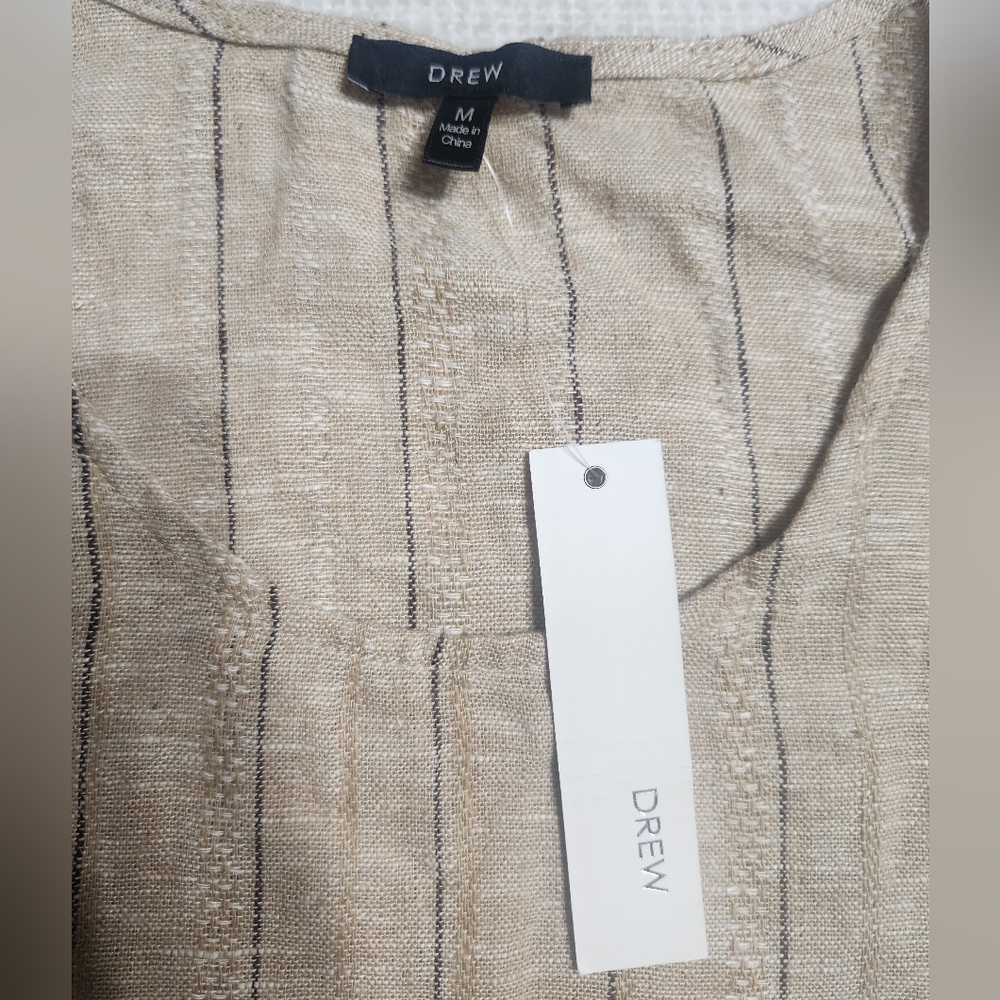 ANTHROPOLOGIE DREW TEAGAN LINEN BURLAP RAW HEM TANK TOP Size MED. - Picture 5 of 8